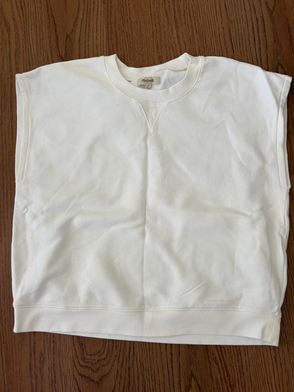 Madewell Cream Crewneck Sleeveless Top, size M